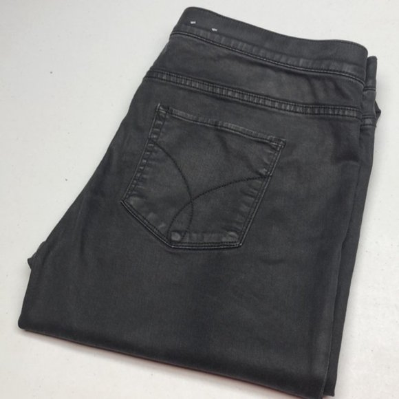 PREMIUM VINTAGE CALVIN KLEIN GRAYWASH  DENIM LEGGINGS 32x29 🇺🇸 - Picture 1 of 12
